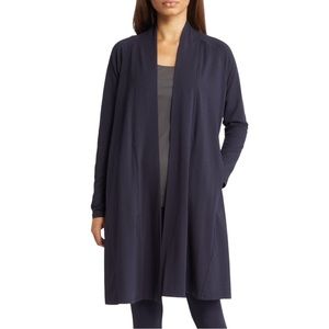 Eileen Fisher Stretch Jersey Knit Long Line Open Front Jacket/Cardigan